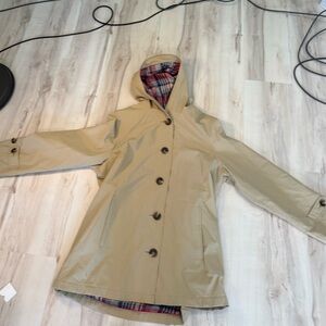 L.L. Bean Beige Women's Hooded Trench Coat